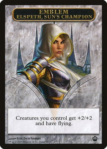 Emblem - Elspeth, Sun's Champion - Theros (THS) #11 - Token Magic: The Gathering Trading Card