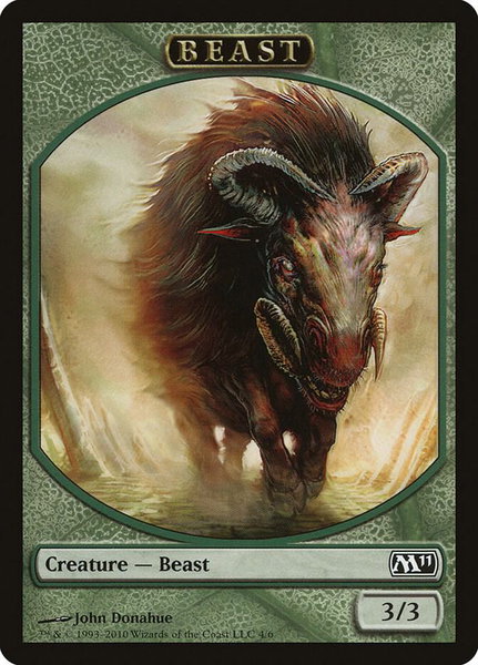 Beast Token trading card from Magic 2011 (M11) Beast Token - Magic 2011 (M11) Magic: The Gathering trading card