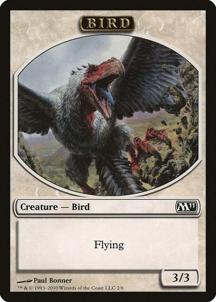 Bird Token trading card from Magic 2011 (M11) Bird Token - Magic 2011 (M11) Magic: The Gathering trading card