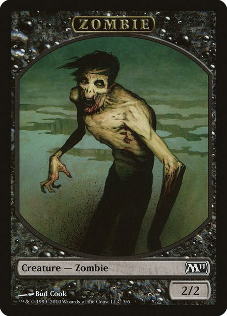 Zombie Token - Magic 2011 (M11) Magic: The Gathering trading card