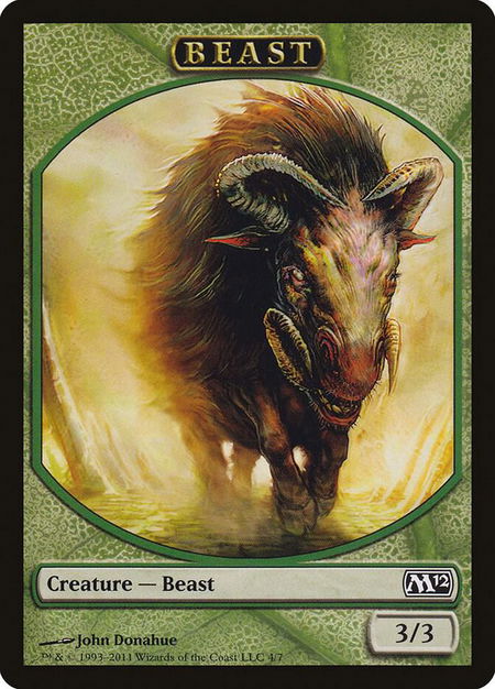 Beast Token - Magic 2012 (M12) Magic: The Gathering trading card