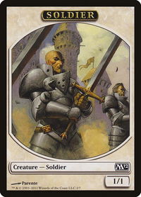 Soldier Token - Magic 2012 (M12) (M12) #2 - Token Magic: The Gathering Trading Card