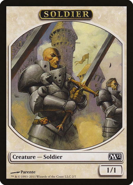 Soldier Token trading card from Magic 2012 (M12) Soldier Token - Magic 2012 (M12) Magic: The Gathering trading card