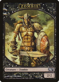 Zombie Token - Magic 2012 (M12) (M12) #3 - Token Magic: The Gathering Trading Card