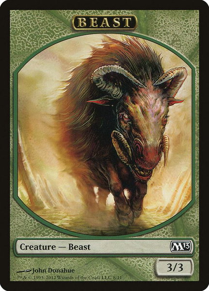 Beast Token - Magic 2013 (M13) Magic: The Gathering trading card