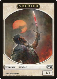 Soldier Token - Magic 2013 (M13) (M13) #3 - Token Magic: The Gathering Trading Card
