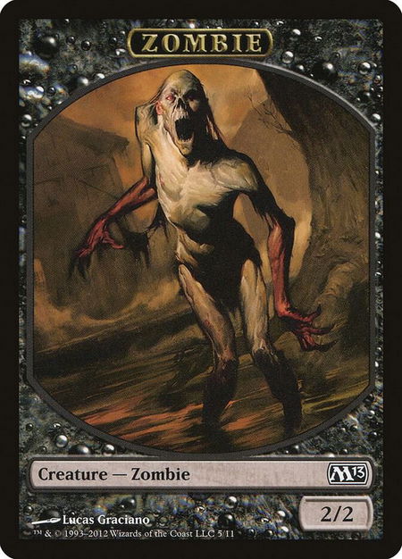 Zombie Token - Magic 2013 (M13) Magic: The Gathering trading card