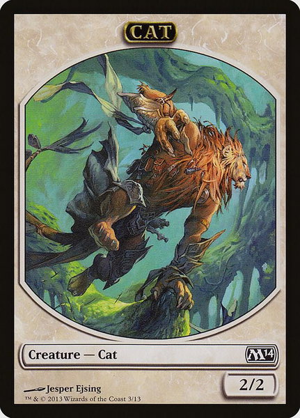 Cat Token trading card from Magic 2014 (M14) Cat Token - Magic 2014 (M14) Magic: The Gathering trading card