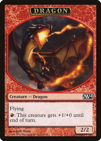 Dragon Token trading card from Magic 2014 (M14) Dragon Token - Magic 2014 (M14) Magic: The Gathering trading card