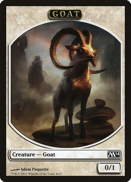 Goat Token trading card from Magic 2014 (M14) Goat Token - Magic 2014 (M14) Magic: The Gathering trading card
