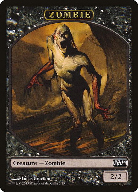 Zombie Token - Magic 2014 (M14) Magic: The Gathering trading card