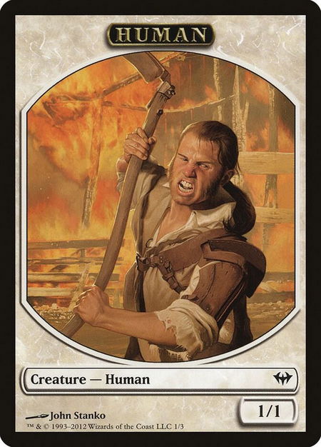 Human Token - Dark Ascension Magic: The Gathering trading card