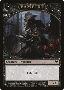 Vampire Token - Dark Ascension (DKA) #2 - Token Magic: The Gathering Trading Card