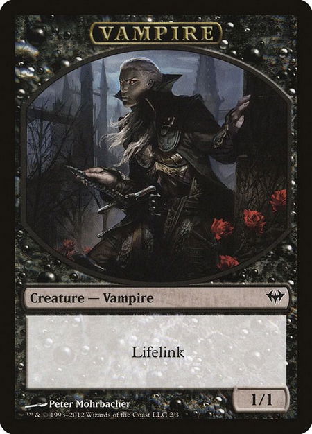 Vampire Token trading card from Dark Ascension Vampire Token - Dark Ascension Magic: The Gathering trading card