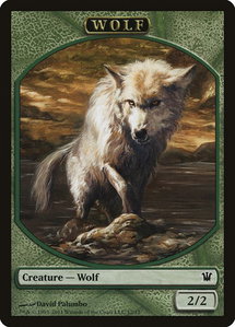 Wolf Token (12) - Innistrad (ISD) #12 - Token Magic: The Gathering Trading Card