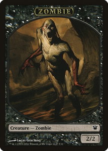 Zombie Token (7) - Innistrad (ISD) #7 - Token Magic: The Gathering Trading Card