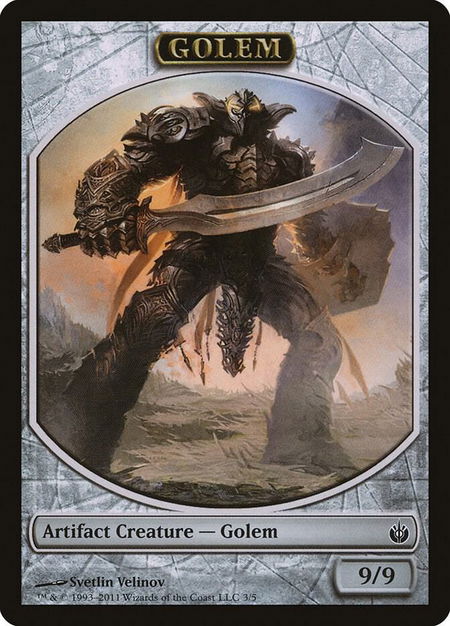 Golem Token - Mirrodin Besieged Magic: The Gathering trading card