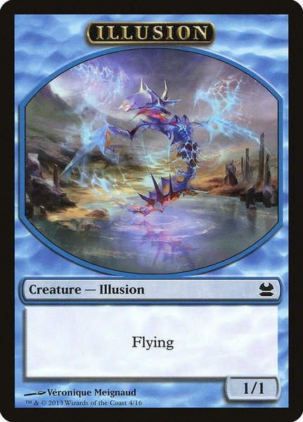 Illusion Token trading card from Modern Masters Illusion Token - Modern Masters Magic: The Gathering trading card