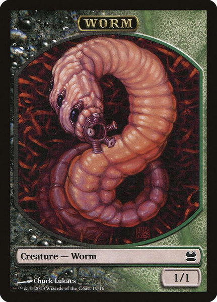 Worm Token trading card from Modern Masters Worm Token - Modern Masters Magic: The Gathering trading card