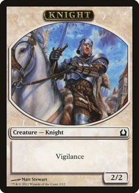 Knight Token - Return to Ravnica (RTR) #2 - Token Magic: The Gathering Trading Card