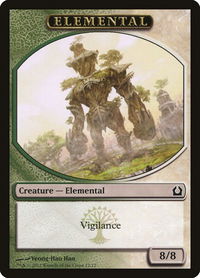 Elemental Token (Green/White) - Return to Ravnica (RTR) #12 - Token Magic: The Gathering Trading Card
