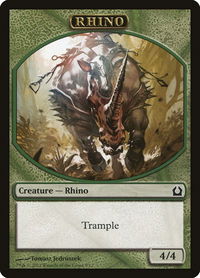 Rhino Token - Return to Ravnica (RTR) #9 - Token Magic: The Gathering Trading Card
