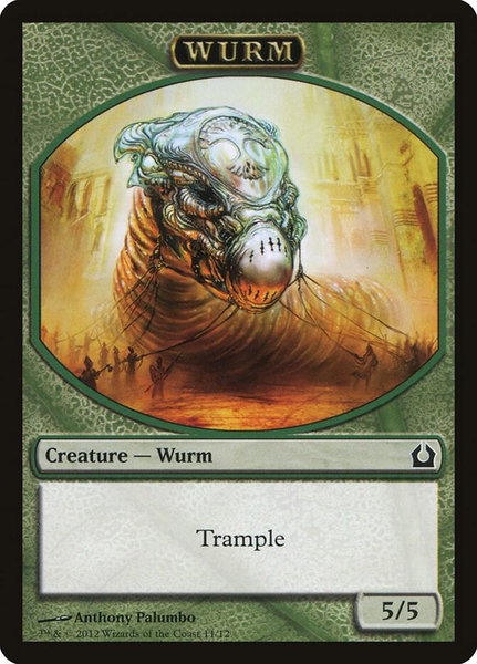 Wurm Token trading card from Return to Ravnica Wurm Token - Return to Ravnica Magic: The Gathering trading card