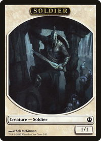Soldier Token (McKinnon) - Theros (THS) #2 - Token Magic: The Gathering Trading Card