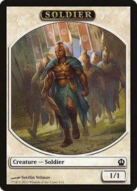 Soldier Token (Velinov) - Theros (THS) #3 - Token Magic: The Gathering Trading Card