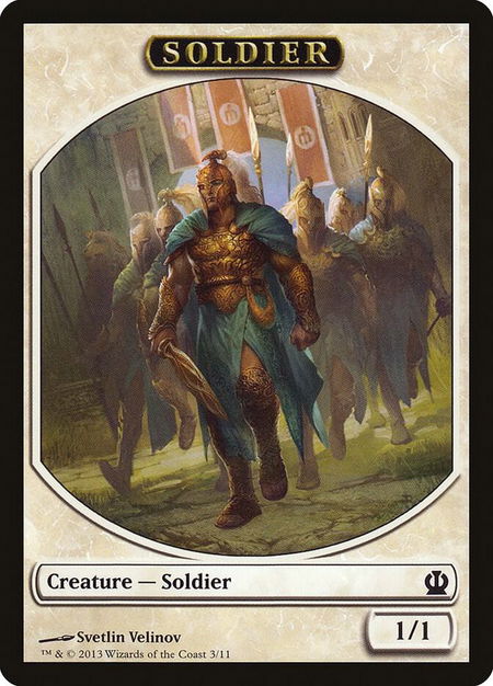 Soldier Token (Velinov) - Theros Magic: The Gathering trading card