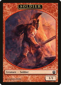 Soldier Token (Red) - Theros (THS) #7 - Token Magic: The Gathering Trading Card
