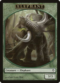 Elephant Token - Worldwake (WWK) #4 - Token Magic: The Gathering Trading Card