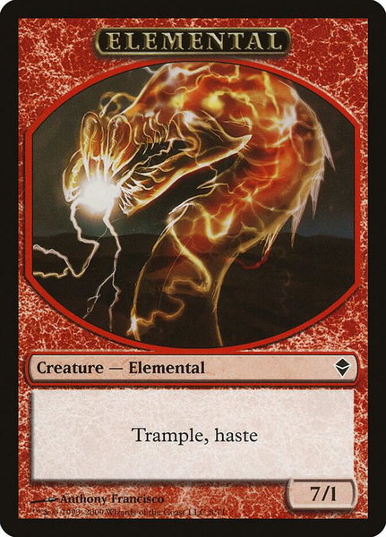 Elemental Token - Zendikar Magic: The Gathering trading card