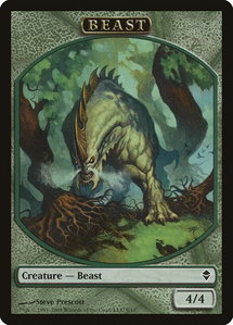 Beast Token - Zendikar (ZEN) #9 - Token Magic: The Gathering Trading Card