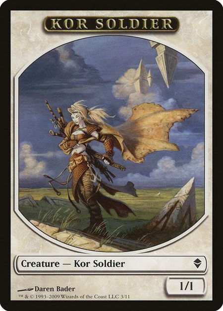 Kor Soldier Token - Zendikar Magic: The Gathering trading card