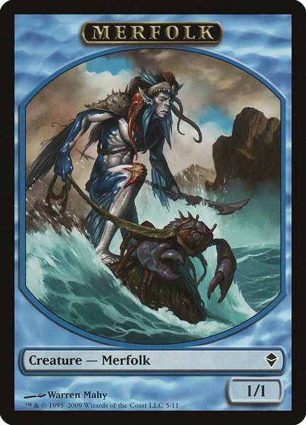 Merfolk Token - Zendikar Magic: The Gathering trading card