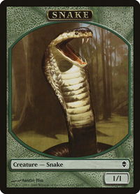 Snake Token - Zendikar (ZEN) #10 - Token Magic: The Gathering Trading Card