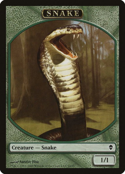 Snake Token - Zendikar Magic: The Gathering trading card