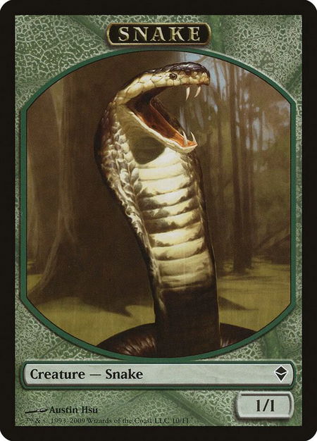 Snake Token trading card from Zendikar Snake Token - Zendikar Magic: The Gathering trading card