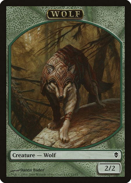 Wolf Token trading card from Zendikar Wolf Token - Zendikar Magic: The Gathering trading card