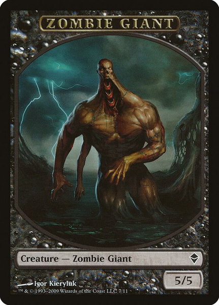 Zombie Giant Token - Zendikar Magic: The Gathering trading card