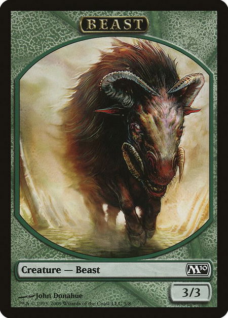 Beast Token trading card from Magic 2010 (M10) Beast Token - Magic 2010 (M10) Magic: The Gathering trading card