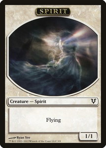 Spirit Token (3) - Avacyn Restored (AVR) #3 - Token Magic: The Gathering Trading Card