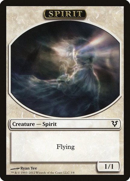 Spirit Token (3) - Avacyn Restored Magic: The Gathering trading card