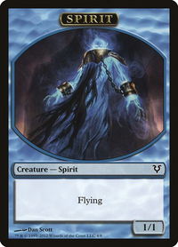 Spirit Token (4) - Avacyn Restored (AVR) #4 - Token Magic: The Gathering Trading Card