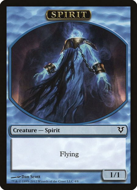 Spirit Token (4) - Avacyn Restored Magic: The Gathering trading card