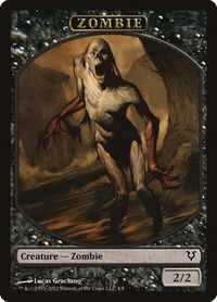 Zombie Token - Avacyn Restored (AVR) #6 - Token Magic: The Gathering Trading Card