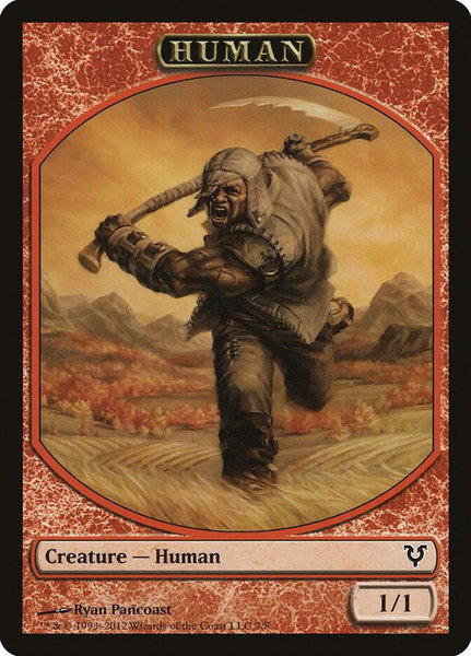 Human Token (7) - Avacyn Restored Magic: The Gathering trading card