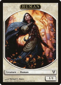 Human Token (2) - Avacyn Restored (AVR) #2 - Token Magic: The Gathering Trading Card