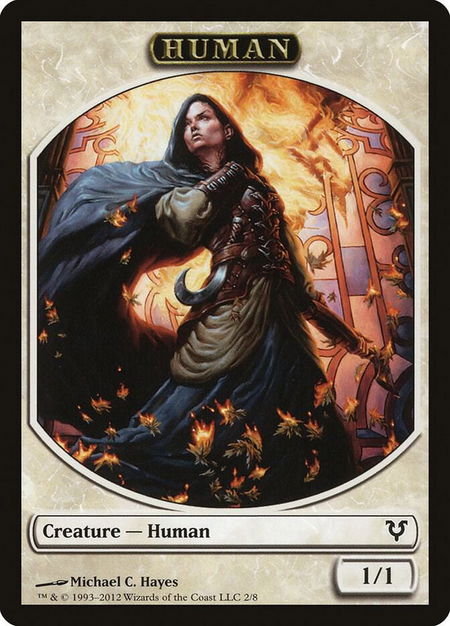 Human Token (2) - Avacyn Restored Magic: The Gathering trading card